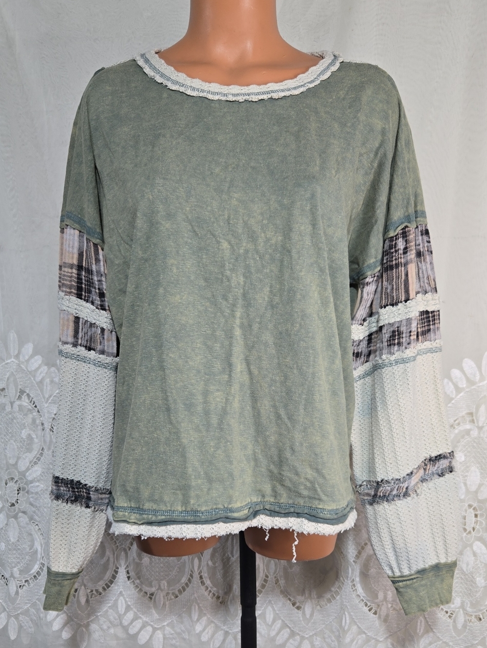 BKE Boho Long Sleeve Shirt/Top Medium